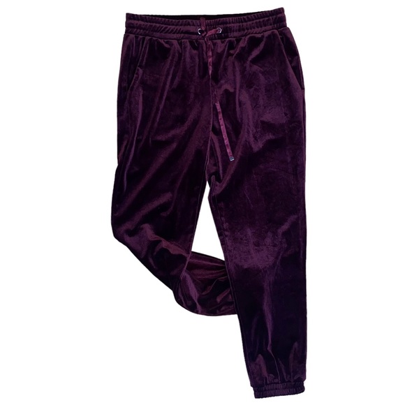 One by Chapter One Wine Colored Velvet Joggers With Pockets Size Medium - Picture 10 of 10